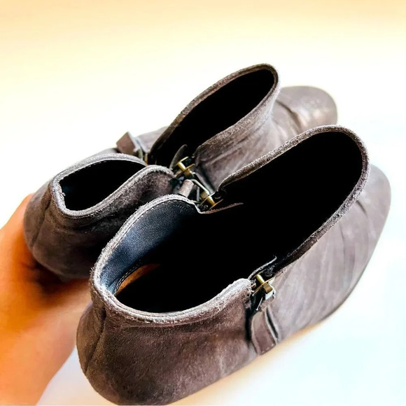 Paul Green Malibu Sliced Zip Ankle Bootie Chunky Nubuck Earth Metallic - Picture 9 of 12